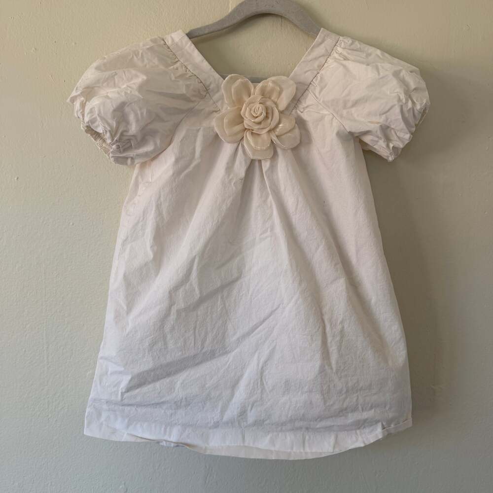 Zara Kids White puff sleeve dress